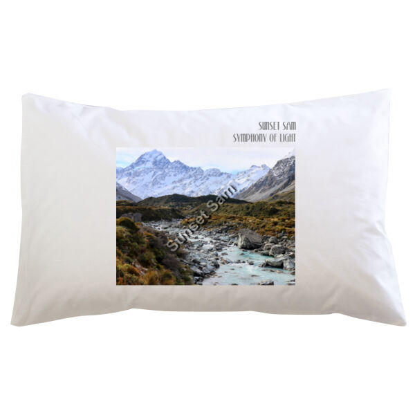 Curved creek from Mount Aoraki, front - Pillowcase  Thumbnail