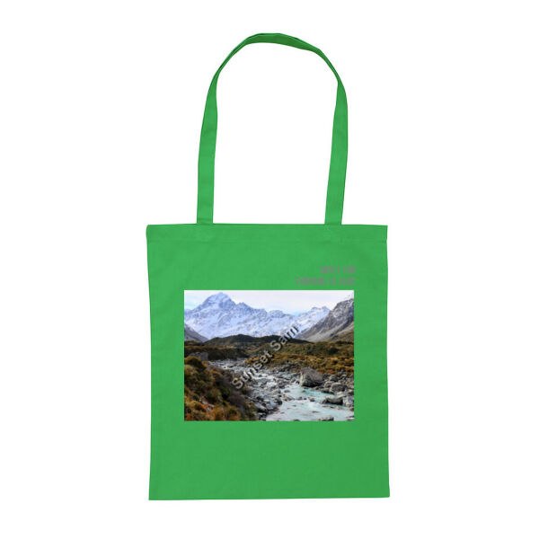 Curved creek from Mount Aoraki, front - Tote Bag Thumbnail