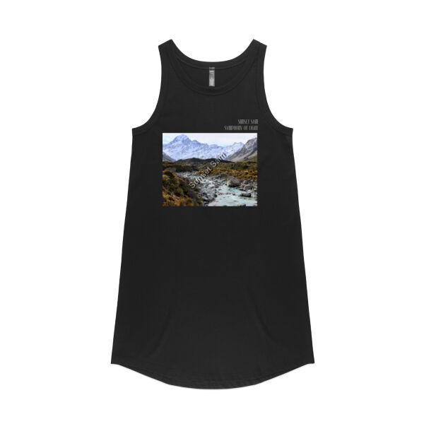 Curved creek from Mount Aoraki, front - AS Colour Womens Saturday Dress Thumbnail