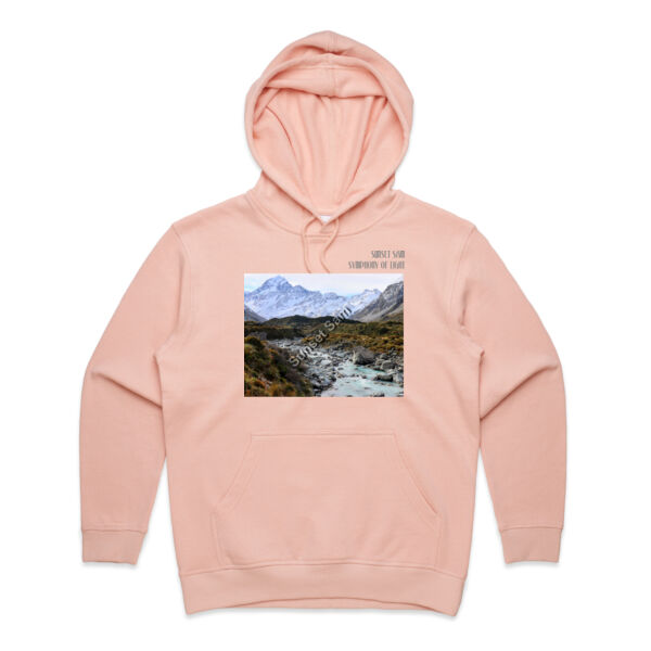 Curved creek from Mount Aoraki, front - AS Colour Womens Premium Hood Thumbnail