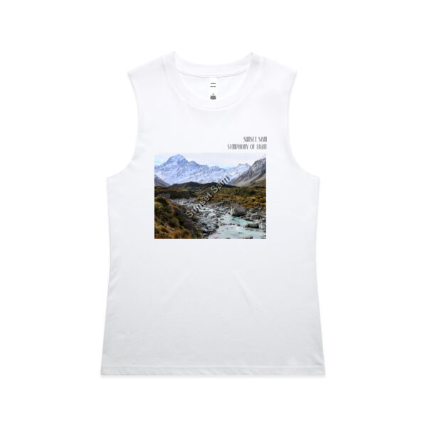 Curved creek from Mount Aoraki, front - AS Colour Womens Maple Tank Thumbnail