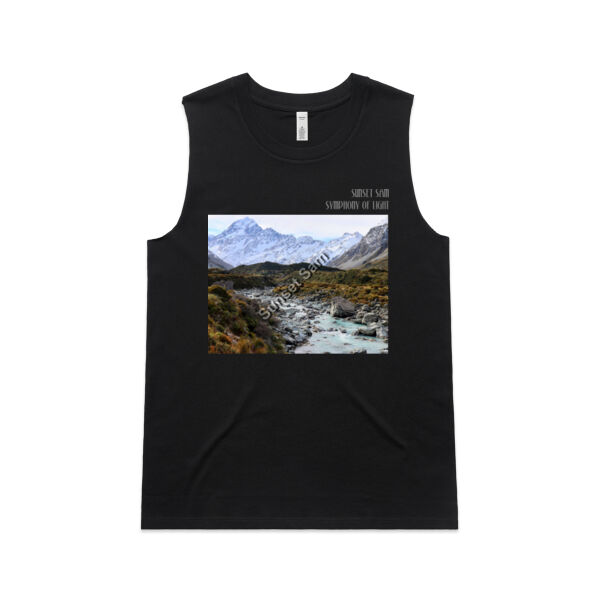 Curved creek from Mount Aoraki, front - AS Colour Womens Upside Tank Thumbnail
