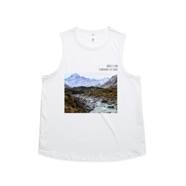 Curved creek from Mount Aoraki, front - AS Colour Womens Martina Tank Thumbnail