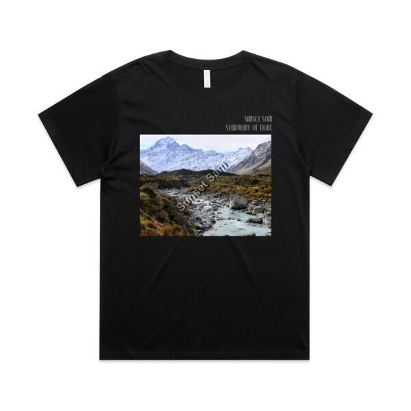 Curved creek from Mount Aoraki, front - AS Colour Womens Martina Boyfriend Tee Thumbnail