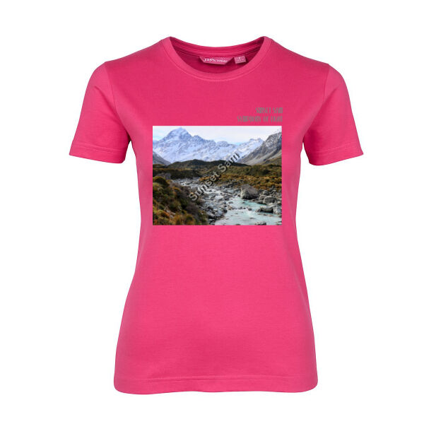 Curved creek from Mount Aoraki, front - JB's Ladies Tee Thumbnail