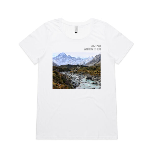 Curved creek from Mount Aoraki, front - AS Colour Womens Shallow Scoop Tee Thumbnail