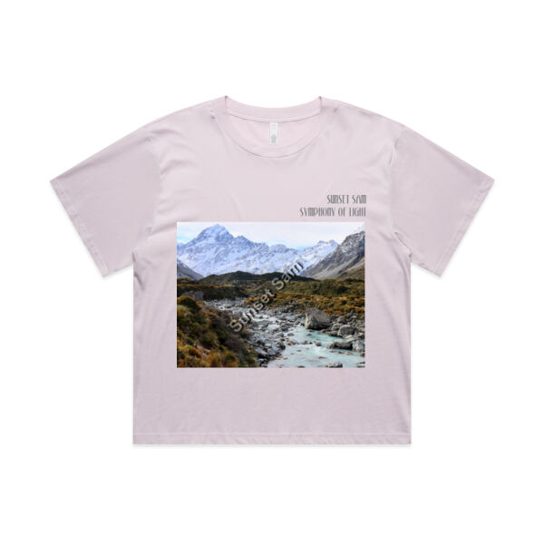 Curved creek from Mount Aoraki, front - AS Colour Womens Martina Crop Tee Thumbnail