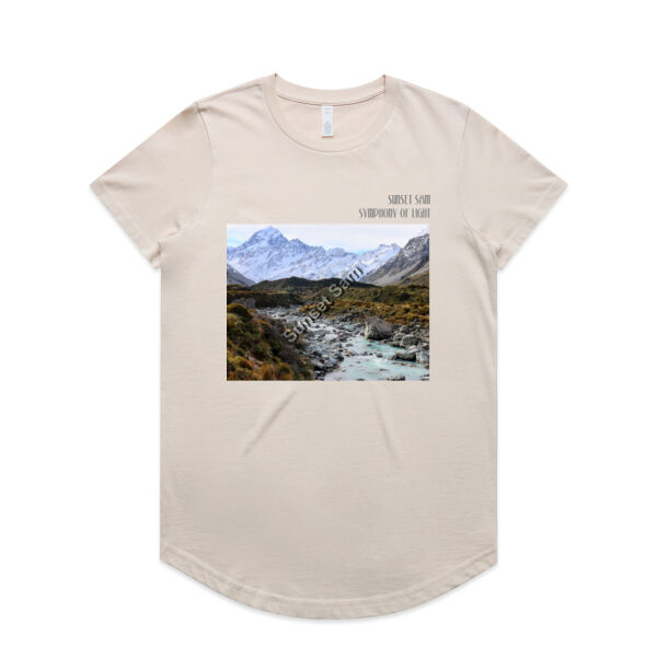 Curved creek from Mount Aoraki, front - AS Colour Womens Maple Curve Tee Thumbnail