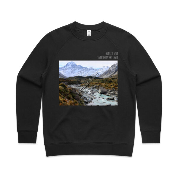 Curved creek from Mount Aoraki, front - AS Colour Womens Supply Crew Thumbnail
