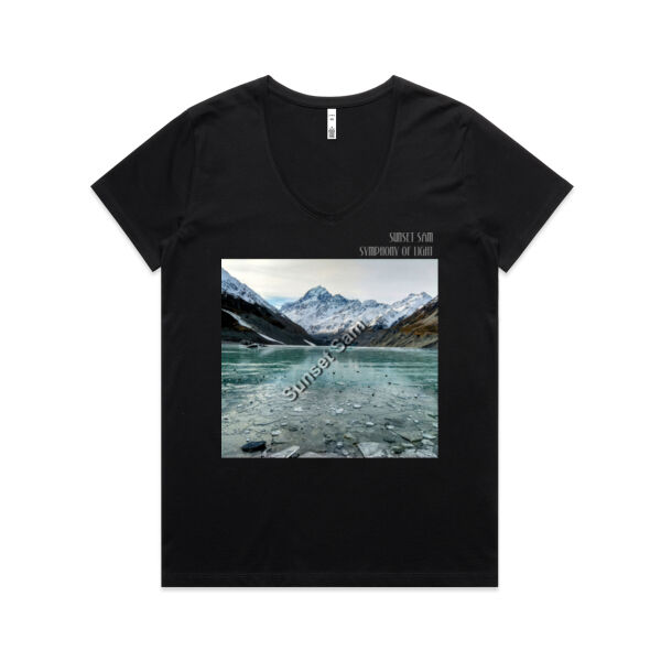 Mountain Ice, front - AS Colour Womens Maple V Neck Tee Thumbnail