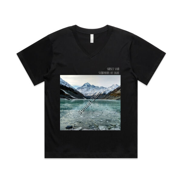 Mountain Ice, front - AS Colour Womens Martina V Neck Tee Thumbnail