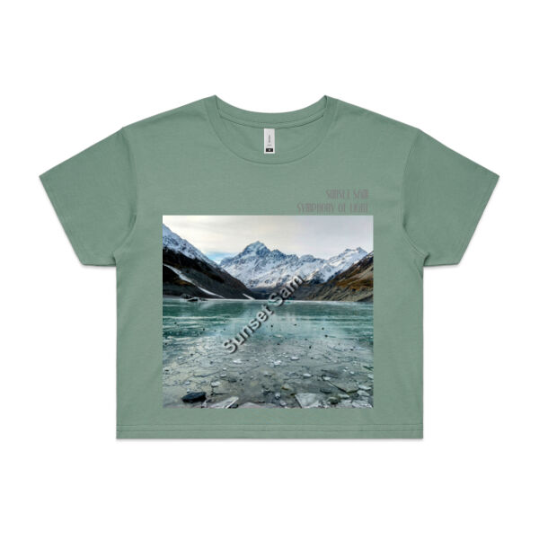 Mountain Ice, front - AS Colour Womens Crop Tee Thumbnail