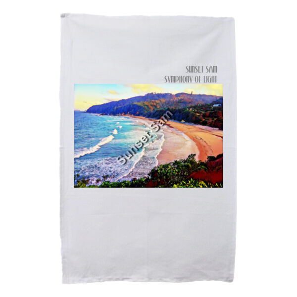 Waves Bright, front - Tea Towel Thumbnail