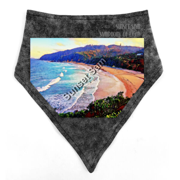 Waves Bright, front - Stonewash Bandana Bib Thumbnail