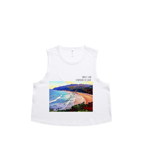 Waves Bright, front - AS Colour Womens Martina Crop Tank Thumbnail