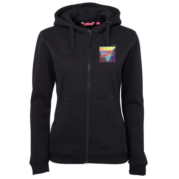 Seaview Vivid, front - JB's Ladies Full Zip Fleecy Hoodie Thumbnail