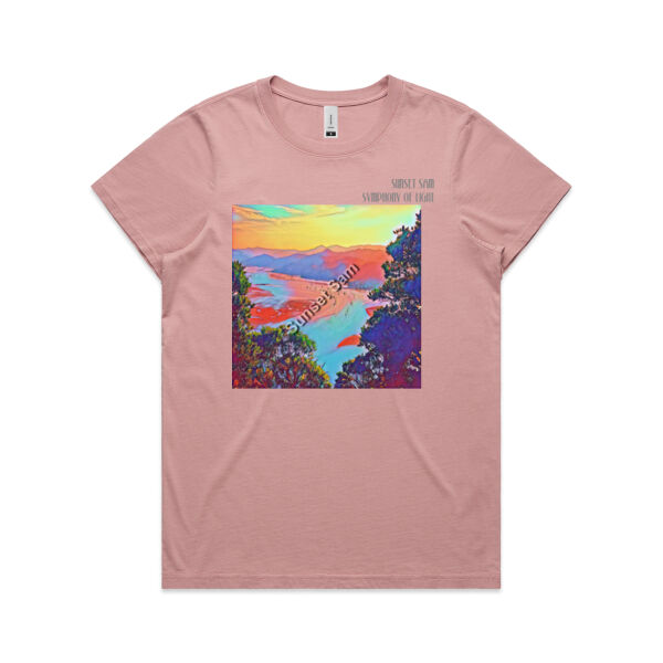 Seaview Vivid, front - AS Colour Womens Maple Faded Tee Thumbnail