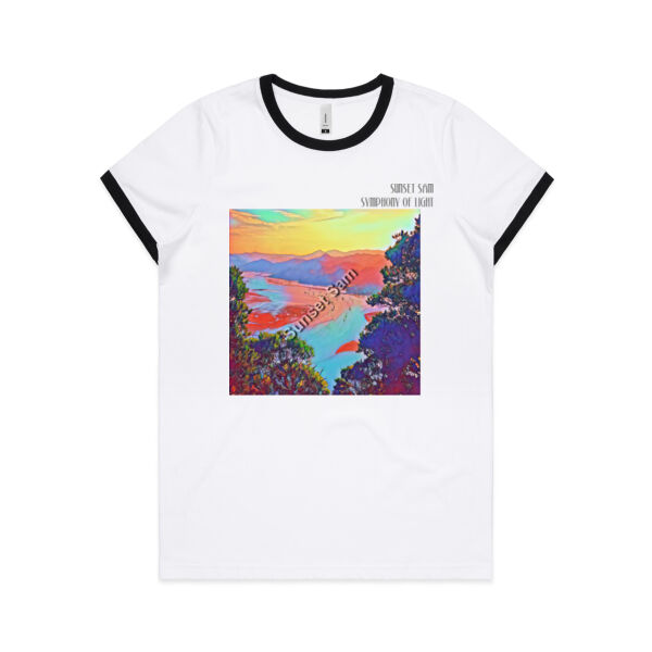Seaview Vivid, front - AS Colour Womens Ringer Tee Thumbnail