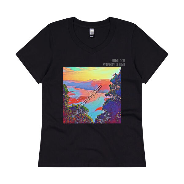 Seaview Vivid, front - Thread Project Womens Eden V-Neck Tee Thumbnail